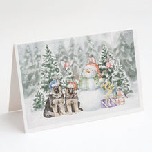 Load image into Gallery viewer, German Shepherd Puppy Duo with Christmas Presents Greeting Cards -  Blank Note Cards – 8-Pack of Artist-Designed Cards with Envelopes