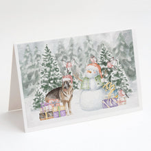 Load image into Gallery viewer, German Shepherd with Christmas Presents Greeting Cards -  Blank Note Cards – 8-Pack of Artist-Designed Cards with Envelopes