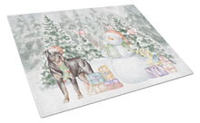 Load image into Gallery viewer, Rottweiler Standing with Christmas Presents Glass Cutting Boards – Durable, Decorative Kitchen Art Large