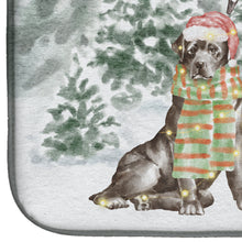 Load image into Gallery viewer, Labrador Retriever Black with Christmas Presents Dish Drying Mat – Absorbent, Artistic Kitchen Essentials