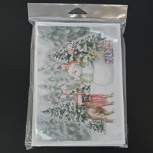 Load image into Gallery viewer, Boxer Fawn Puppy with Christmas Presents Greeting Cards -  Blank Note Cards – 8-Pack of Artist-Designed Cards with Envelopes