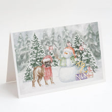 Load image into Gallery viewer, Boxer Fawn Puppy with Christmas Presents Greeting Cards -  Blank Note Cards – 8-Pack of Artist-Designed Cards with Envelopes