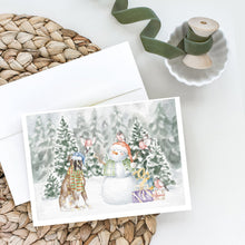 Load image into Gallery viewer, Boxer Fawn with Christmas Presents Greeting Cards -  Blank Note Cards – 8-Pack of Artist-Designed Cards with Envelopes