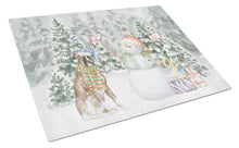 Load image into Gallery viewer, Boxer Fawn with Christmas Presents Glass Cutting Boards – Durable, Decorative Kitchen Art Large