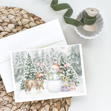 Load image into Gallery viewer, Boxer Fawn Puppy Standing with Christmas Presents Greeting Cards -  Blank Note Cards – 8-Pack of Artist-Designed Cards with Envelopes