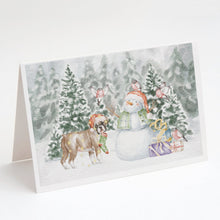 Load image into Gallery viewer, Boxer Fawn Puppy Standing with Christmas Presents Greeting Cards -  Blank Note Cards – 8-Pack of Artist-Designed Cards with Envelopes