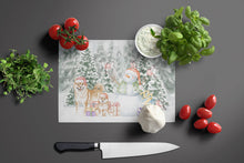 Load image into Gallery viewer, Shiba Inu Adult and Puppy with Christmas Presents Glass Cutting Boards – Durable, Decorative Kitchen Art Large