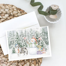 Load image into Gallery viewer, Sheltie/Shetland Sheepdog Blue Merle Standing with Christmas Presents Greeting Cards -  Blank Note Cards – 8-Pack of Artist-Designed Cards with Envelopes