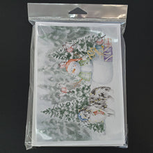 Load image into Gallery viewer, Sheltie/Shetland Sheepdog Blue Merle Standing with Christmas Presents Greeting Cards -  Blank Note Cards – 8-Pack of Artist-Designed Cards with Envelopes