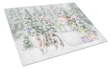 Load image into Gallery viewer, Sheltie/Shetland Sheepdog Blue Merle Standing with Christmas Presents Glass Cutting Boards – Durable, Decorative Kitchen Art Large
