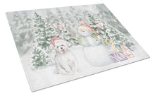 Load image into Gallery viewer, Bichon Frise Smiling with Christmas Presents Glass Cutting Boards – Durable, Decorative Kitchen Art Large
