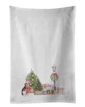 Load image into Gallery viewer, Beagle Tricolor with Christmas Wonderland White Kitchen Towel Set of 2