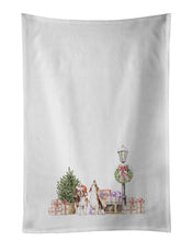 Load image into Gallery viewer, Beagle Tricolor Excited Pair with Christmas Wonderland White Kitchen Towel Set of 2