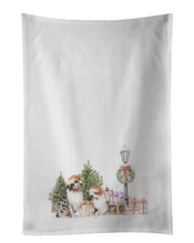 Load image into Gallery viewer, Australian Shepherd Excited Adult and Puppy with Christmas Wonderland White Kitchen Towel Set of 2