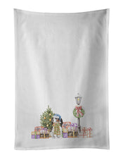 Load image into Gallery viewer, Cavalier King Charles Spaniel Tricolor with Christmas Wonderland White Kitchen Towel Set of 2