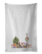 Load image into Gallery viewer, Labrador Retriever Puppy Black with Christmas Wonderland White Kitchen Towel Set of 2
