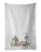 Load image into Gallery viewer, Boxer White with Christmas Wonderland White Kitchen Towel Set of 2