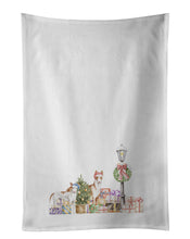 Load image into Gallery viewer, Ibizan Hound Duo with Christmas Wonderland White Kitchen Towel Set of 2