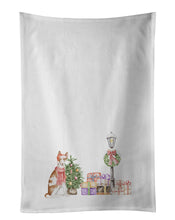 Load image into Gallery viewer, Ibizan Hound Sitting with Christmas Wonderland White Kitchen Towel Set of 2
