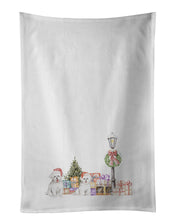 Load image into Gallery viewer, Bichon Frise Duo Sitting Pretty White Kitchen Towel Set of 2