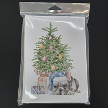 Load image into Gallery viewer, Christmas French Bulldog Black #1 Greeting Cards -  Blank Note Cards – 8-Pack of Artist-Designed Cards with Envelopes