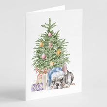 Load image into Gallery viewer, Christmas French Bulldog Black #1 Greeting Cards -  Blank Note Cards – 8-Pack of Artist-Designed Cards with Envelopes