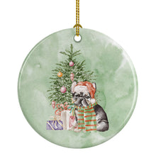 Load image into Gallery viewer, Christmas French Bulldog Black #2 Ornament - Round Ceramic Ornament – Artist-Designed Keepsake Decoration
