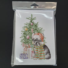 Load image into Gallery viewer, Christmas French Bulldog Black #2 Greeting Cards -  Blank Note Cards – 8-Pack of Artist-Designed Cards with Envelopes