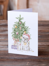 Load image into Gallery viewer, Christmas French Bulldog White Greeting Cards -  Blank Note Cards – 8-Pack of Artist-Designed Cards with Envelopes