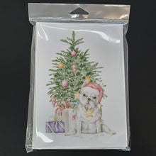 Load image into Gallery viewer, Christmas French Bulldog White Greeting Cards -  Blank Note Cards – 8-Pack of Artist-Designed Cards with Envelopes