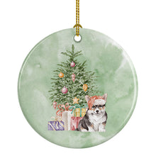 Load image into Gallery viewer, Christmas Corgi Puppy Ornament - Round Ceramic Ornament – Artist-Designed Keepsake Decoration