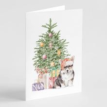 Load image into Gallery viewer, Christmas Corgi Puppy Greeting Cards -  Blank Note Cards – 8-Pack of Artist-Designed Cards with Envelopes