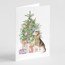 Load image into Gallery viewer, Christmas Beagle Greeting Cards -  Blank Note Cards – 8-Pack of Artist-Designed Cards with Envelopes