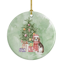 Load image into Gallery viewer, Christmas Beagle Puppy Ornament - Round Ceramic Ornament – Artist-Designed Keepsake Decoration