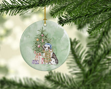 Load image into Gallery viewer, Christmas Australian Shepherd Puppy Ornament - Round Ceramic Ornament – Artist-Designed Keepsake Decoration