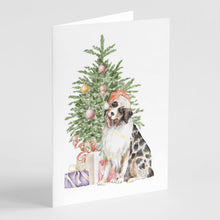 Load image into Gallery viewer, Christmas Australian Shepherd #2 Greeting Cards -  Blank Note Cards – 8-Pack of Artist-Designed Cards with Envelopes
