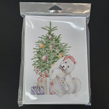 Load image into Gallery viewer, Christmas Samoyed Caught Up Greeting Cards -  Blank Note Cards – 8-Pack of Artist-Designed Cards with Envelopes
