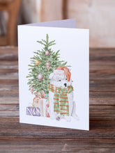 Load image into Gallery viewer, Christmas Samoyed Greeting Cards -  Blank Note Cards – 8-Pack of Artist-Designed Cards with Envelopes