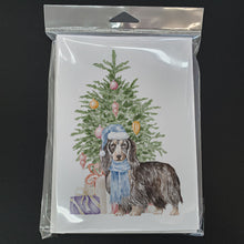 Load image into Gallery viewer, Christmas Dachshund Longhair Black Tan Greeting Cards -  Blank Note Cards – 8-Pack of Artist-Designed Cards with Envelopes