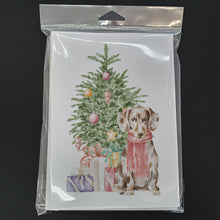 Load image into Gallery viewer, Christmas Dachshund Chocolate Piebald Dapple  Greeting Cards -  Blank Note Cards – 8-Pack of Artist-Designed Cards with Envelopes