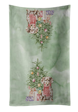 Load image into Gallery viewer, Christmas Dachshund Chocolate Piebald Dapple  Kitchen Towel