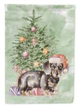 Load image into Gallery viewer, Christmas Dachshund Black Tan Puppy Garden Flag – Decorative Outdoor Yard Flag