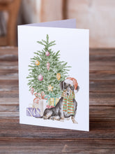 Load image into Gallery viewer, Christmas Dachshund Black Tan Greeting Cards -  Blank Note Cards – 8-Pack of Artist-Designed Cards with Envelopes