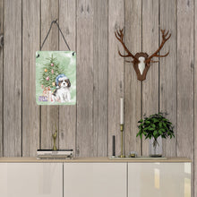 Load image into Gallery viewer, Christmas Cavalier Spaniel Tricolor Puppy Wall or Door Hanging Prints