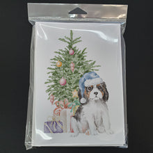 Load image into Gallery viewer, Christmas Cavalier Spaniel Tricolor Puppy Greeting Cards -  Blank Note Cards – 8-Pack of Artist-Designed Cards with Envelopes