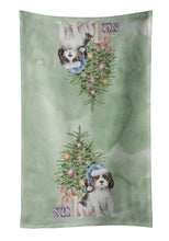 Load image into Gallery viewer, Christmas Cavalier Spaniel Tricolor Puppy Kitchen Towel