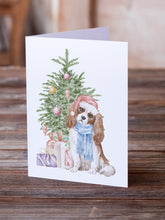 Load image into Gallery viewer, Christmas Cavalier Spaniel Bleheim Greeting Cards -  Blank Note Cards – 8-Pack of Artist-Designed Cards with Envelopes