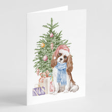 Load image into Gallery viewer, Christmas Cavalier Spaniel Bleheim Greeting Cards -  Blank Note Cards – 8-Pack of Artist-Designed Cards with Envelopes