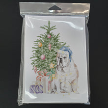 Load image into Gallery viewer, Christmas English Bulldog Greeting Cards -  Blank Note Cards – 8-Pack of Artist-Designed Cards with Envelopes
