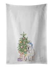 Load image into Gallery viewer, Bulldog, English Bulldog Christmas Presents and Tree White Kitchen Towel Set of 2
